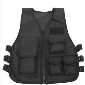 Children Kids Camouflage Tactical Vest Children Tactical Vest V-shaped Collar Design for CS Game,Survival Game(Black L) in Saudi Arabia