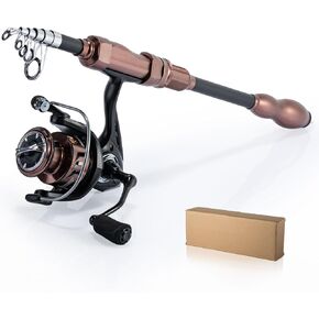 Goture Fishing Rod and Reel Combos-Telescopic Fishing Pole Spinning Reel Fishing Set,Telescopic Fishing Rod Fishing Kit for Travel Saltwater Freshwater Fishermen Fishing Gear Gift