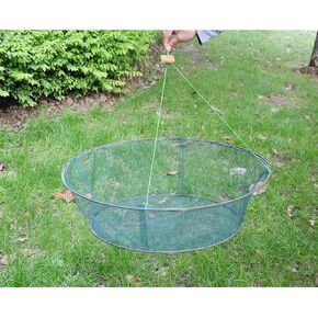 NA Portable Folded Fishing Net Hand Casting Cage Minnow Crayfish Crab Baits Cast Mesh Trap Nets for Fishes Shrimps Crabs