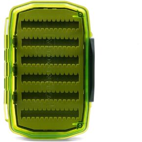 UMPQUA UPG Silicone WP Essential Medium Fly Box - Lightweight Versatile Medium-Sized Waterproof Dustproof Quick-Loading Fly Storage Case - Fly Fishing Tackle Organizer - Hot Green