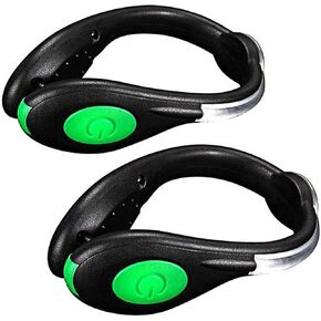LED Shoes Clip Lights USB Charging for Night Running Gear, Color RGB Strobe and Steady Color Flash Mode, Safety Clip Lights for Running, Jogging, Walking, Biking(One Pair)