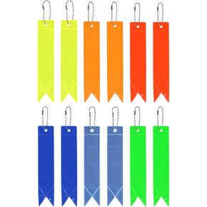 PATIKIL Safety Reflector, 12 Pack Reflector Tag Pendant Reflective Safety Keychain Gear for Backpack Cycling Running Wheelchairs, Multicolored