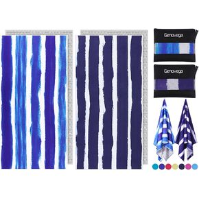 2 Pack Microfiber Oversized Beach Towel Lightweight Thin Sandproof Compact Quick Dry Clearance Towels Extra Large Sand Free Pool Travel Beach Essentials Accessories Women Men Adult Gift Pink Stripe
