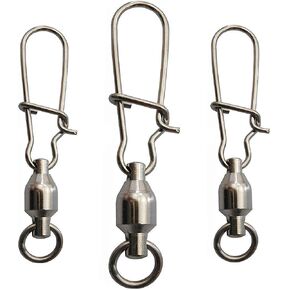 Fishing Ball Bearing Swivels with Duo Lock Snaps - 25Pcs Copper Stainless Steel Welding Rings Fishing line connectors High Strength Saltwater Big Game Fishing Swivel