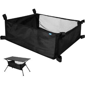 Xxerciz Storage Basket for Coleman Outdoor Camping Table, Portable Mesh Bag with Adjustable Hook and Loop Straps, Large Picnic Table Oxford Organizer Pouch for Camping Travel