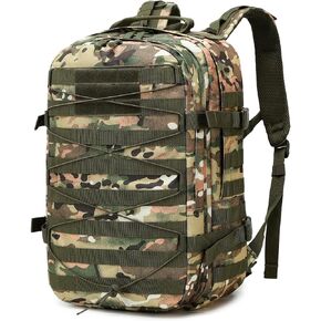 35L tactical assault backpack, military backpack,heavy duty zipper，outdoor canvas backpack,climbing/camping/hiking backpack,water resistant,Rucksack (01#Khaki)