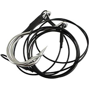 Shaddock Fishing Stainless Steel Fishing Hooks 400lb Nylon Coated Cable Double Drop Rig Shark Rigs for Big Games
