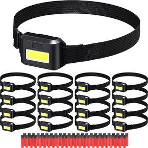 16 Pack LED Headlamp Flashlight for Adults and Kids, Head Lights Led 3 Modes LED Headlamp Camping Headlamps with 48 AAA Batteries for Outdoors Camping Climbing Running Reading