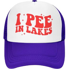 I Pee in Lakes Trucker Hat Funny Hats Adjustable Classic Fishing Cap for Men and Women Black