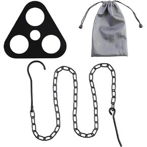Camping Tripod Board - Turn Branches into Campfire Tripod, with Adjustable Chain to Hang Cookware, Open Fire Cooking Accessories for Picnic, Camping, Outdoor Sports