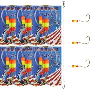 Pompano Rigs for Surf Fishing Saltwater Fishing Rigs Pompano Floats Pre Rigged-Pompano Rigs with Circle Wide Gap Hooks Surf Fishing Tackle Gear 6packs