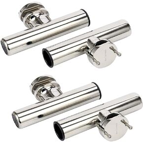 Amarine-made 4Pcs Boat Rod Holder, Stainless Rail Mount Clamp on Fishing Rod Holder, Adjustable Fishing Pole Holder for Rails 1-1/4" to 2"