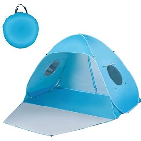 Extra Large Beach Tent Sun Shade Shelter Pop Up Instant Portable Outdoors 3-4 Person Beach Cabana Sets Up in Seconds, Blue, 78.7" L X 47.2" W X 51.2" H in Saudi Arabia