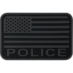 OD Green PVC USA American Flag Police Patch 3x5 inch for Law Enforcement Tactical Vests and Bags (Green, L 5"x3")