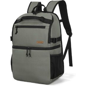 Haimont Cooler Backpack Insulated Double Deck for Men Women, 30 Cans Lunch Backpack 2 Compartment Leakproof Portable for Hiking Beach Travel Work