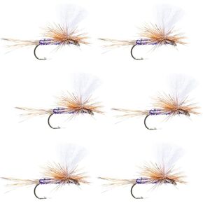 The Fly Fishing Place Parachute Super Flash Purple Haze Classic Trout Dry Fly Fishing Flies - Set of 6 Flies Size 16