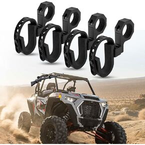 AUXMART UTV Gun Holder Bracket + Gun Rack Shovel Mount Bow & Utility Racks Fit for 1-2'' Round Roll Bar Compatible with Polaris RZR Ranger Can AM Kawasaki Snowmobile 4pcs/set