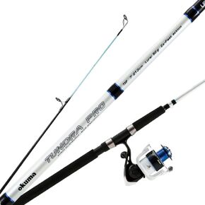 Okuma TXP-802-60 Tundra Pro Spinning Combo, 60, 8' Length 2pc, 10-25 lb Line Rate, Medium Power, Ambidextrous, White