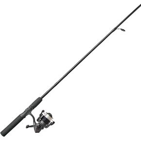 Zebco Ready Tackle Spinning Reel and Fishing Rod Combo, 5-Foot 6-Inch Fishing Pole, Size 20 Reel, Left-Hand Retrieve, Pre-Spooled with 8-Pound Zebco Line, Includes a 53-Piece Tackle Kit, Black