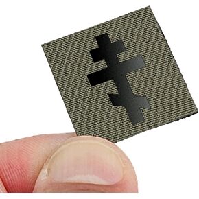 Mini Orthodox Cross Crucifix Tactical Morale Patch [Ranger Green,Black]