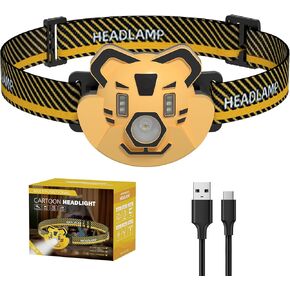 SEVENKA LED Headlamp for Kids, Outdoor Toy Head Lamp Flashlight for Boys Girls Toddler, 3.4oz Lightweight Headlight Camping Gear, Roar/Mute (Battery Included)