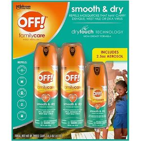 عن! بخاخ طارد للحشرات ناعم وجاف من فاميلي كير، تركيبة مسحوق جاف، رذاذ الحشرات مع حماية طويلة الأمد من البعوض (2) 6 أونصة و(1) 2.5 أونصة in Kuwait