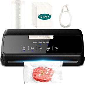 Automatic Food Vacuum Sealer Machine, Vacuum Food Sealer With Double Air Pump, 90 KPA Suction Power, Extra Wide Heat Seal Strip, Easy Temperature Control, Vacuum Sealers for Food Storage