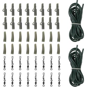 SING F LTD 58PCS Carp Fishing Tackle Kit Weight Lead Saftey Clips Quick Link Swivels Rig Tube Hair Rigs Fishing Replacement Accessories