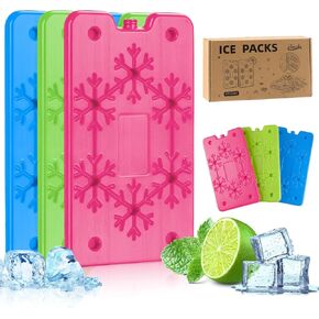 Ice Packs for Lunch Boxes, 1Plusselect 3 Pack Reusable Slim Ice Packs for Cooler - 6.3" x 0.6" x 3.9" (each), Quick Freeze and Space Saving Freezer Lunch Ice Packs for Camping and Fishing in Kuwait
