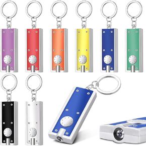 8 Pcs Mini Keychain Flashlight Bulk LED Keychain Light Tiny Flashlight Key Chain Small Flashlight for Outdoor Camping Hiking Equipment and Emergency Lighting(Multicolor)