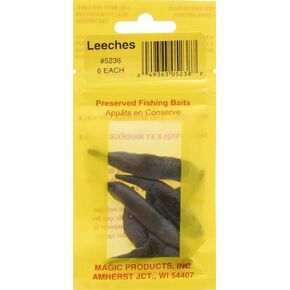 Magic Bait Preserved Leech, 6 Per Bag, Yellow