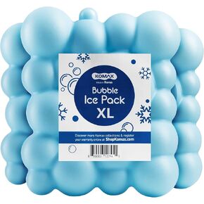 Komax Lunch Box Ice Packs | Set of 2 Reusable Bubble Ice Packs for Lunch Bags & Coolers | 5.1 x 4.3 Slim Freezer Packs | 12-hr Cool Long Lasting Ice Packs