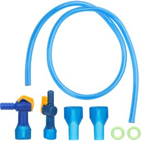 9pcs Bite Valve Replacement for Camelbak, Blue Bladder Replacement with Right Angled & Straight Hose Connectors and Tube O-Ring & Water Pipe for Backpack Hydration Bladder