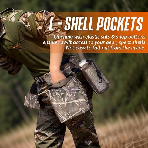 IC iclover حزام صيد الحمامة، مجال قابل للتعديل وحزام اللعبة مع حقيبة لعبة الطيور، الحقيبة شل البندقية، حامل زجاجة المياه، حزام الرماية خفيف الوزن مقاوم للماء، معدات الصيد الرياضية من الطين المرتفعات in Kuwait