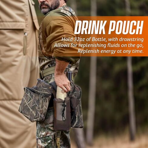 IC iclover حزام صيد الحمامة، مجال قابل للتعديل وحزام اللعبة مع حقيبة لعبة الطيور، الحقيبة شل البندقية، حامل زجاجة المياه، حزام الرماية خفيف الوزن مقاوم للماء، معدات الصيد الرياضية من الطين المرتفعات in Kuwait