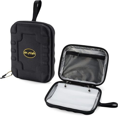 Dr.Fish Soft Bait Binder Organizer, Hard Cover Fishing Tackle Storage Binder, Lure Cover Bag with 8 Waterproof PVC Pockets for Soft Lures, Worm Snell Rigs Jigs Lure Wrap Wallet in Saudi Arabia