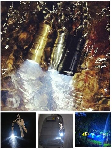 e1 Smallest Super Tiny Keychain Flashlight Bright Long Lifetime Waterproof Key Ring Light for Everyday EDC Emergency Dog Walking Sleeping Reading Nice Gift for Family Kids Parents Friends in Kuwait