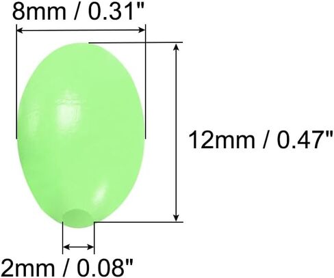 PATIKIL Glow Fishing Beads, Soft Plastic Oval Rubber Luminous Fishing Bait Eggs Rig Bead Tackle Lures Accessories with Storage Box in Saudi Arabia