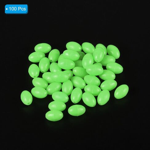 PATIKIL Glow Fishing Beads, Soft Plastic Oval Rubber Luminous Fishing Bait Eggs Rig Bead Tackle Lures Accessories with Storage Box in Saudi Arabia
