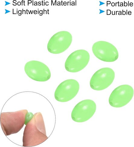 PATIKIL Glow Fishing Beads, Soft Plastic Oval Rubber Luminous Fishing Bait Eggs Rig Bead Tackle Lures Accessories with Storage Box in Saudi Arabia