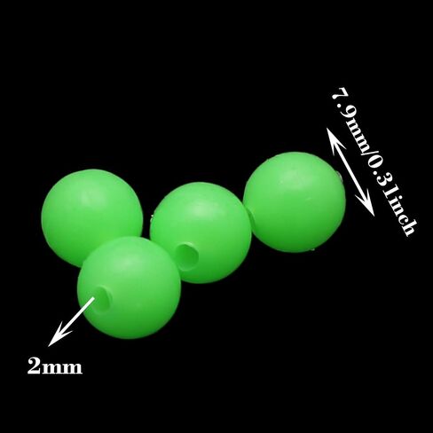 100PCS Fishing Supply Plastic Bait Luminous Fishing Bead Fluorescent Green Fishing Line Bead Suitable for Tackle Making or Bait Fishing in Saudi Arabia