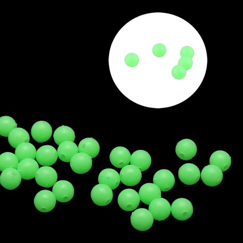 100PCS Fishing Supply Plastic Bait Luminous Fishing Bead Fluorescent Green Fishing Line Bead Suitable for Tackle Making or Bait Fishing in Saudi Arabia