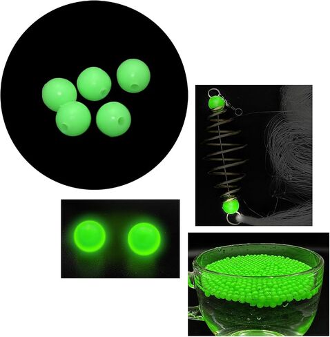 100PCS Fishing Supply Plastic Bait Luminous Fishing Bead Fluorescent Green Fishing Line Bead Suitable for Tackle Making or Bait Fishing in Saudi Arabia