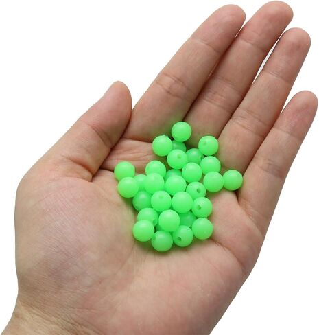 100PCS Fishing Supply Plastic Bait Luminous Fishing Bead Fluorescent Green Fishing Line Bead Suitable for Tackle Making or Bait Fishing in Saudi Arabia
