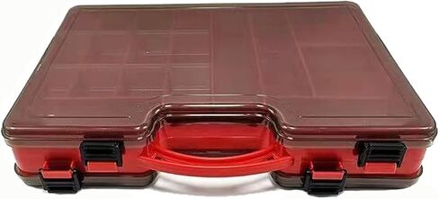 Tackle Box Fishing Tackle Box Large Tackle Storage Box for kayak storage box Double-sided Tacklebox with Dividers Fishing Tackle Storage Boxes with Handle fishing tackle box organizer (red) in Saudi Arabia