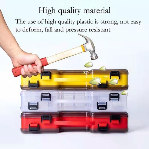 Tackle Box Fishing Tackle Box Large Tackle Storage Box for kayak storage box Double-sided Tacklebox with Dividers Fishing Tackle Storage Boxes with Handle fishing tackle box organizer (red) in Saudi Arabia