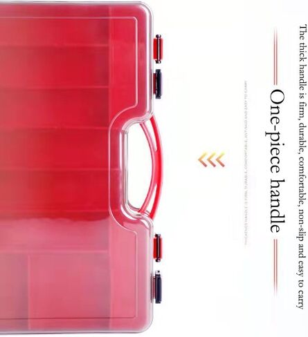 Tackle Box Fishing Tackle Box Large Tackle Storage Box for kayak storage box Double-sided Tacklebox with Dividers Fishing Tackle Storage Boxes with Handle fishing tackle box organizer (red) in Saudi Arabia