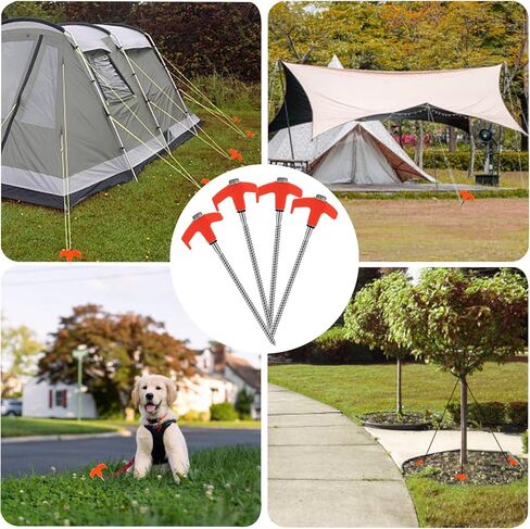 Screw in Tent Stakes, 8" Ground Anchors High Wind, Ground Screws Stakes Heavy Duty, Metal Stakes for Ground, Drillable Tent Stakes, Drill in Trampoline Anchors, Hex Pegs for Outdoor Camping in Saudi Arabia