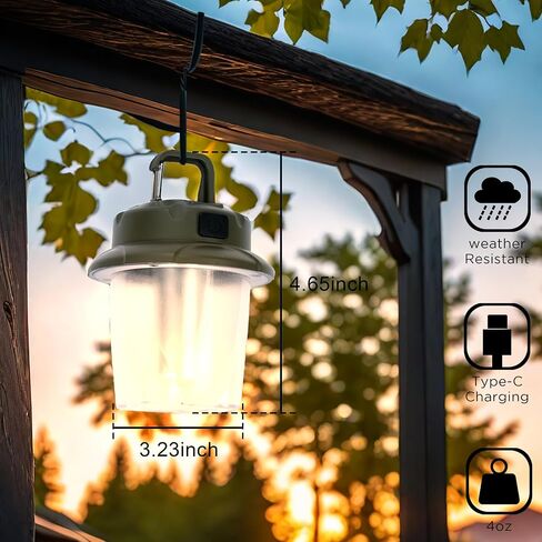 Mini LED Camping Lights for Tent Lights Portable Camping Lantern Rechargeable Outdoor Flashlight Battery Powered,450LM Camp Accessories for Hiking Backpacking Emergency Outage(Green) in Saudi Arabia