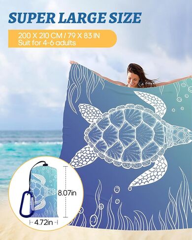 Beach Blanket Waterproof Sandproof Picnic Blankets Extra Large Beach Mat 79" X 83" for 4-6 Adults Oversized Picnic Mat for Outdoor Travel Camping Hiking (Style 1) in Saudi Arabia